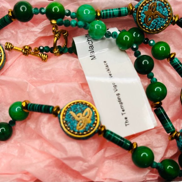 💚 Handmade Jade & Malachite Necklace – Tibetan Ethno Style by Sana Biden - Picture 5 of 6